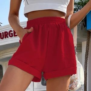 Elastic Waist Wide Leg Shorts